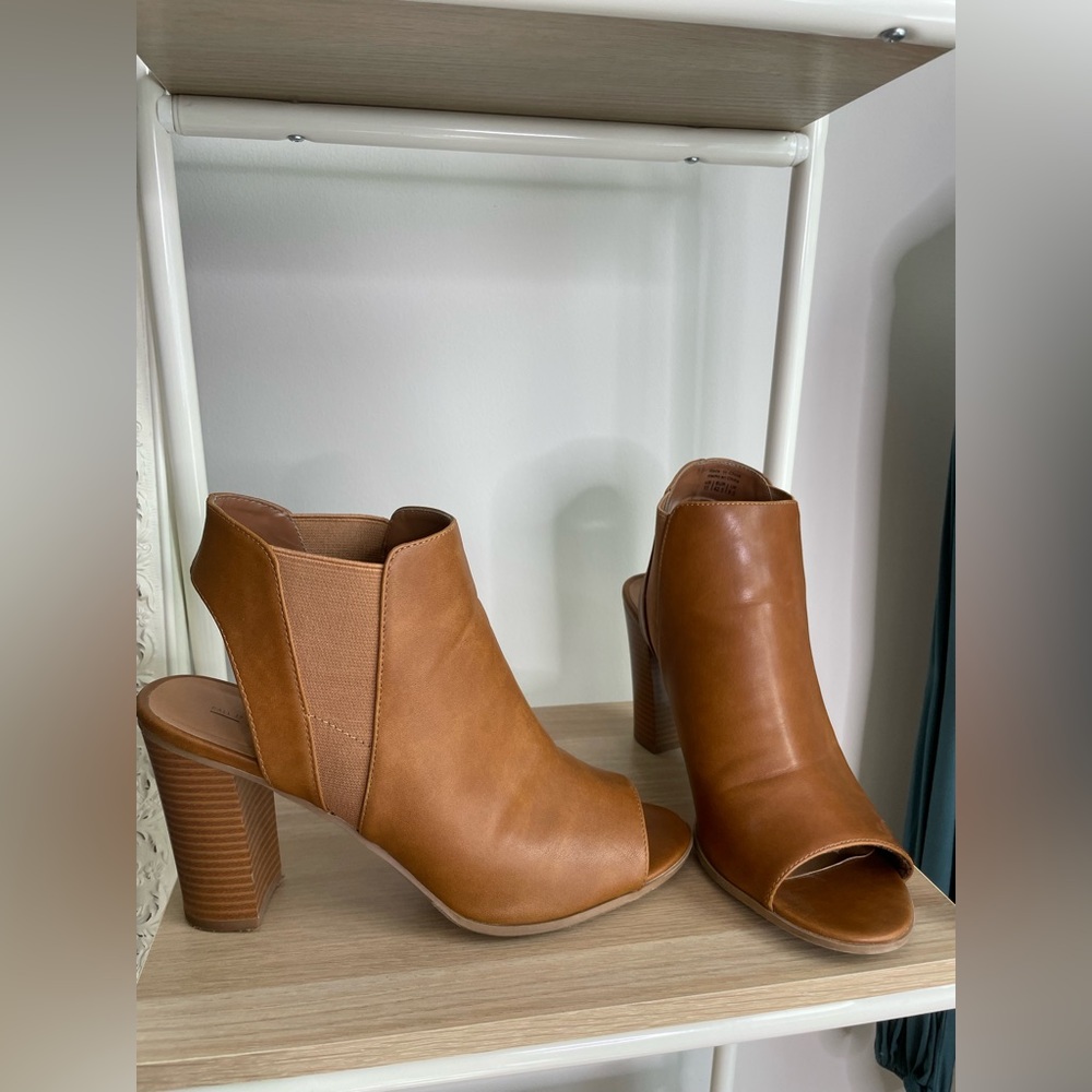 Tan leather ankle boots